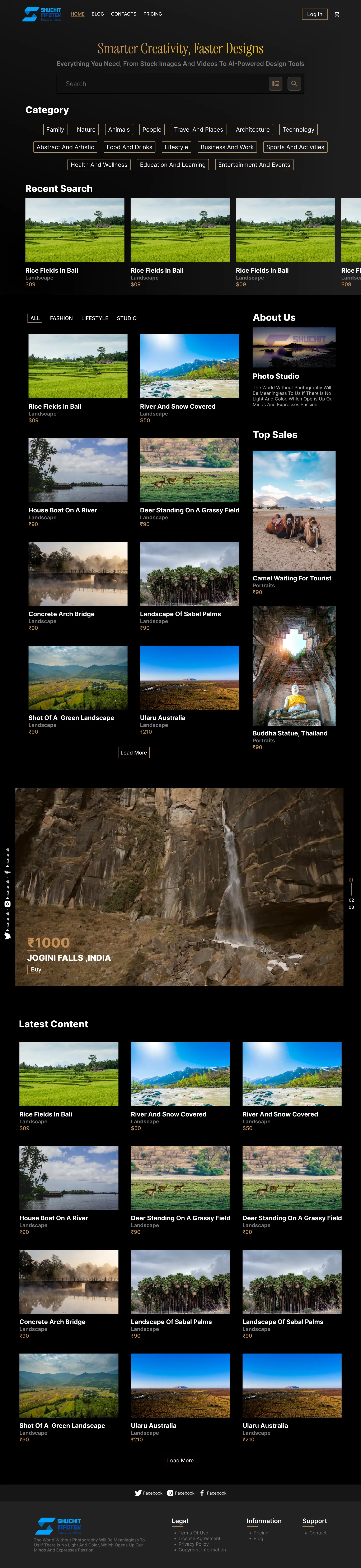 Photography e-commerce website developer portfolio